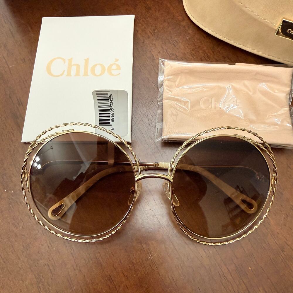 Chloe Brown Round Ladies Sunglasses - CE114ST